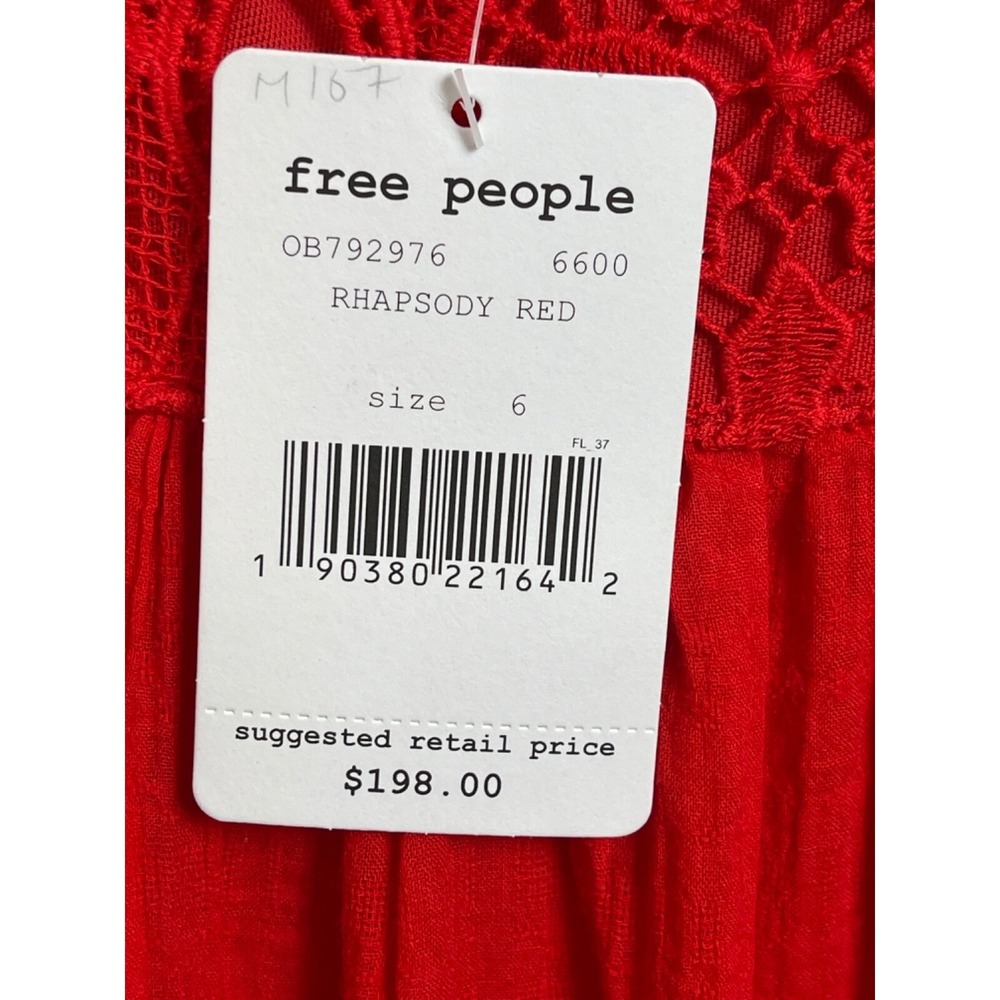 Free People Dress Women's 6 Rhapsody Crochet Lace Boho Fairy Western Maxi Dress - Picture 10 of 16